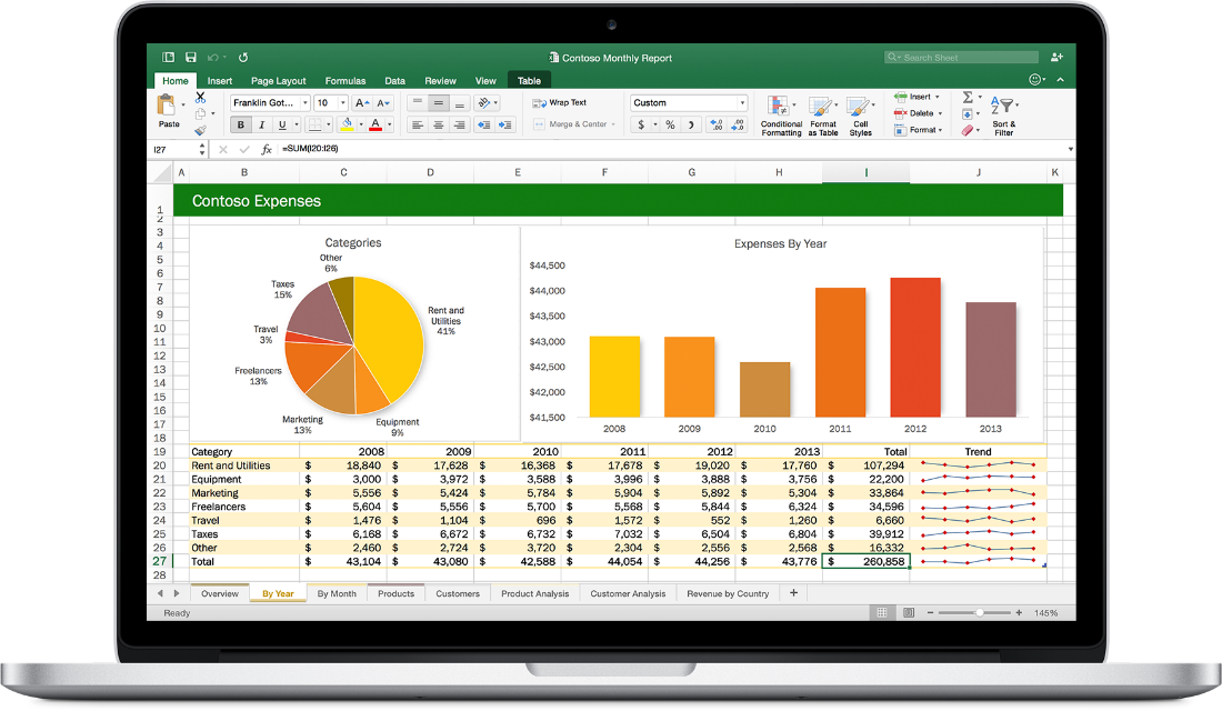 excel for windows on a mac insert line